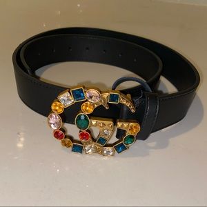 Guccï black crystal GG belt